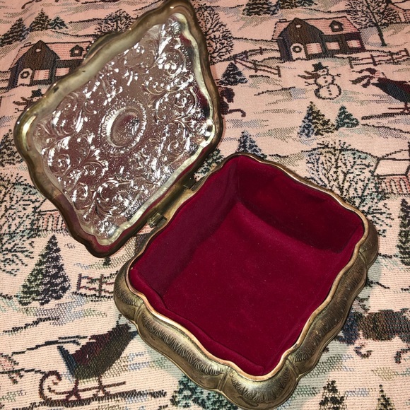 Silver Plated Jewelry box with red interior lining - Picture 15 of 16